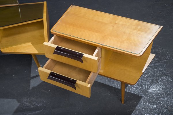 Vintage Dressing Table and 2 Bedside Tables 1960, Set of 3-ZZH-978734