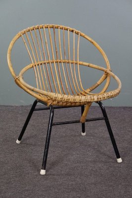 Vintage Dutch Chair in Rattan, 1960s-HPP-1796177