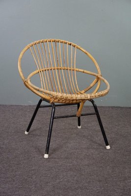 Vintage Dutch Chair in Rattan, 1960s-HPP-1796177