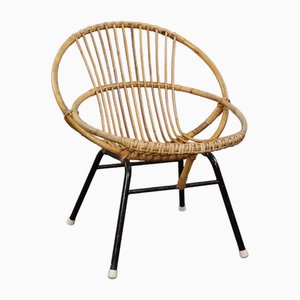 Vintage Dutch Chair in Rattan, 1960s-HPP-1796177