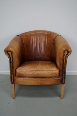 Vintage Dutch Cognac Leather Club Chair-XO-1748816