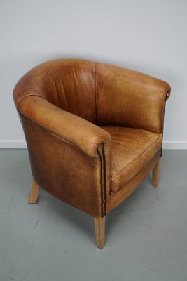 Vintage Dutch Cognac Leather Club Chair-XO-1748816