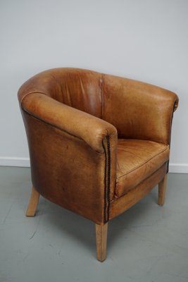 Vintage Dutch Cognac Leather Club Chair-XO-1748816