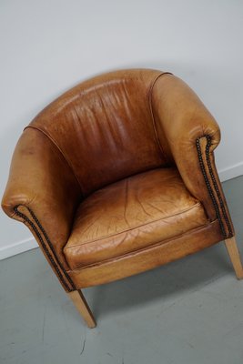 Vintage Dutch Cognac Leather Club Chair-XO-1748816