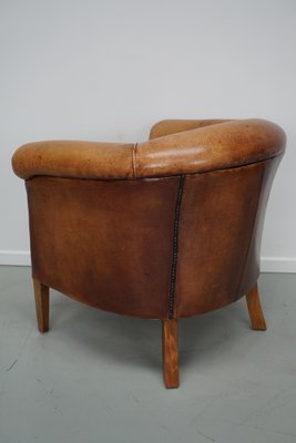 Vintage Dutch Cognac Leather Club Chair-XO-1748816