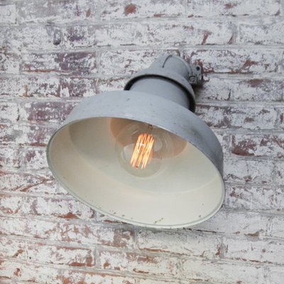 Vintage Dutch Gray Aluminum Wall Light from Industria Rotterdam-BLS-1389781