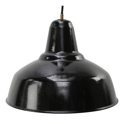 Vintage Dutch Industrial Black Enamel Hanging Lamp from Philips-BLS-1722240