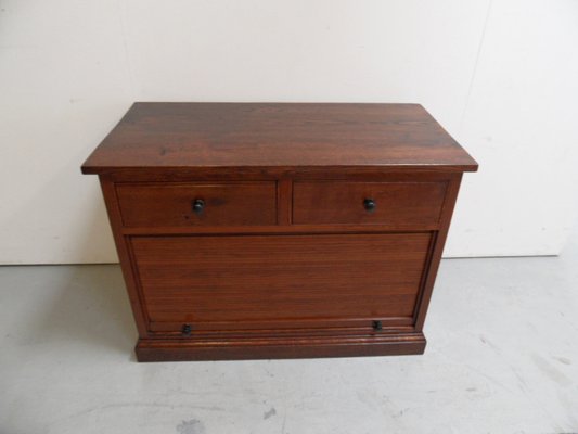 Vintage Dutch Oak Filing Cabinet with Roller Shutter, 1920s-PNJ-1369481