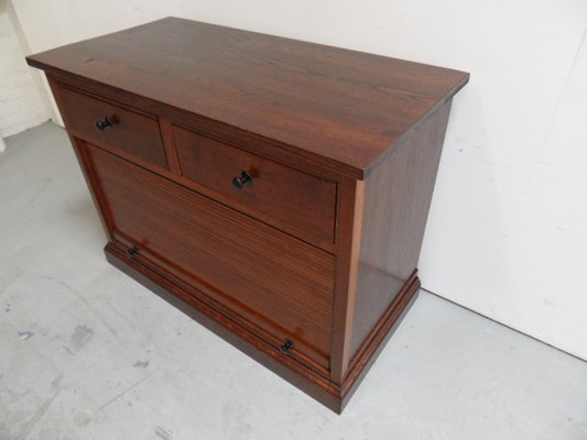 Vintage Dutch Oak Filing Cabinet with Roller Shutter, 1920s-PNJ-1369481