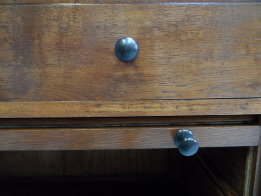 Vintage Dutch Oak Filing Cabinet with Roller Shutter, 1920s-PNJ-1369481