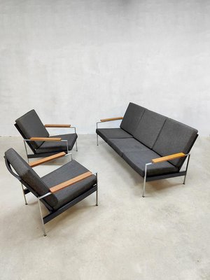 Vintage Dutch Sofa & Lounge Chairs by Rob Parry, 1950s, Set of 3-BW-1384786