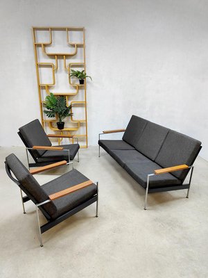 Vintage Dutch Sofa & Lounge Chairs by Rob Parry, 1950s, Set of 3-BW-1384786