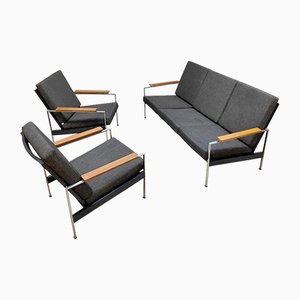 Vintage Dutch Sofa & Lounge Chairs by Rob Parry, 1950s, Set of 3-BW-1384786