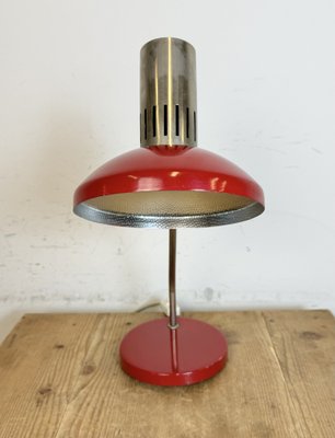 Vintage East German Red Table Lamp from Aka Leuchten, 1970s-CGF-1815243