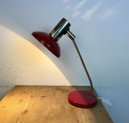 Vintage East German Red Table Lamp from Aka Leuchten, 1970s-CGF-1815243