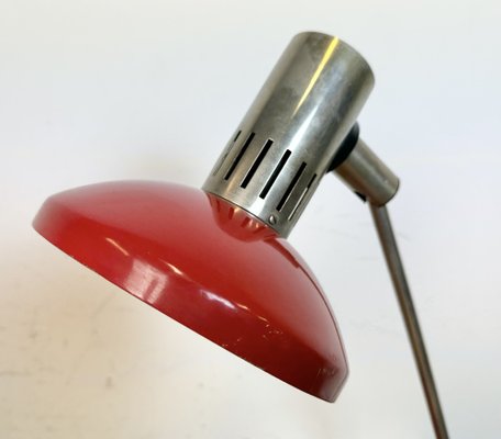 Vintage East German Red Table Lamp from Aka Leuchten, 1970s-CGF-1815243