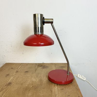 Vintage East German Red Table Lamp from Aka Leuchten, 1970s-CGF-1815243