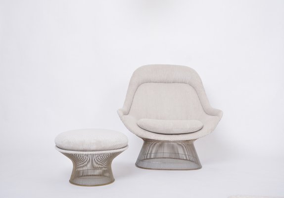 Vintage Easy Chair and Ottoman by Warren Platner, 1960s, Set of 2-FN-1763650