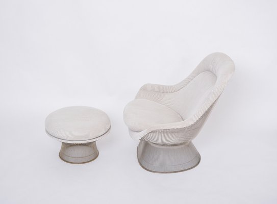 Vintage Easy Chair and Ottoman by Warren Platner, 1960s, Set of 2-FN-1763650