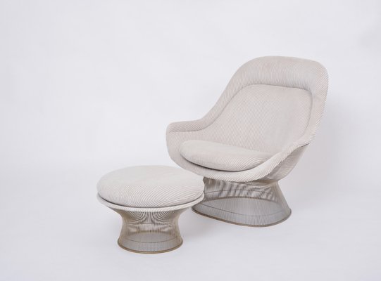 Vintage Easy Chair and Ottoman by Warren Platner, 1960s, Set of 2-FN-1763650