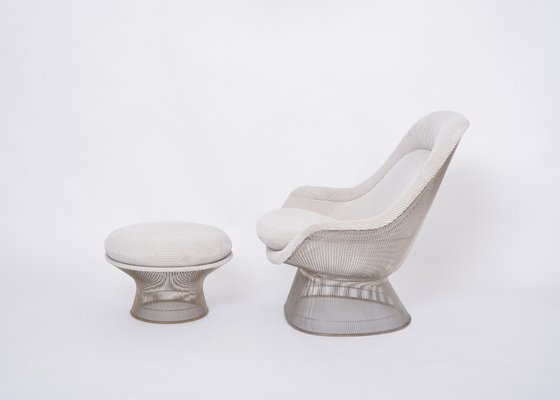 Vintage Easy Chair and Ottoman by Warren Platner, 1960s, Set of 2-FN-1763650