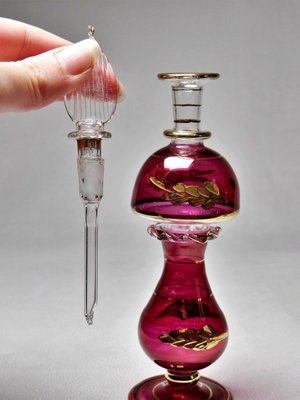 Vintage Egyptian Blown Glass Perfume Bottles, Set of 5-GRD-2021828