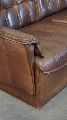 Vintage Elements Sofa in Thick Leather, 1960s, Set of 6-HPP-2033007