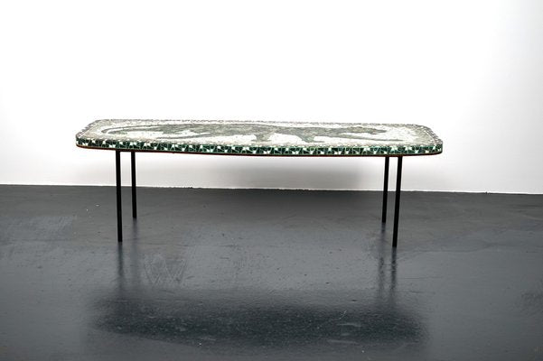 Vintage Elliptical Mosaic Coffee Table, 1960s-CIP-963126