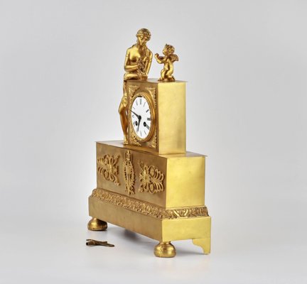 Vintage Empire Brass Mantel Clock-WMV-1127639