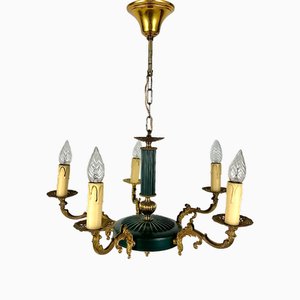 Vintage Empire Bronze Green Gold Chandelier with 5 Arms-GYX-2040580