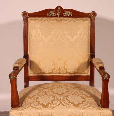 Vintage Empire Mahogany Armchair-HPU-1778438