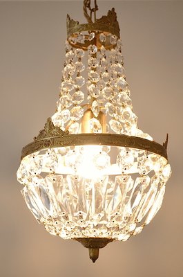 Vintage Empire Style Italian Crystal Chandelier, 1950s-OV-684292