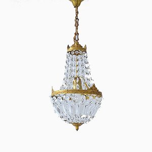 Vintage Empire Style Italian Crystal Chandelier, 1950s-OV-684292