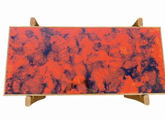 Vintage Enameled Coffee Table with Lava Effect Top, 1970s-PYR-956528