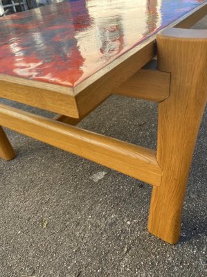 Vintage Enameled Coffee Table with Lava Effect Top, 1970s-PYR-956528