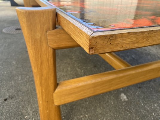 Vintage Enameled Coffee Table with Lava Effect Top, 1970s-PYR-956528