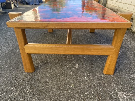 Vintage Enameled Coffee Table with Lava Effect Top, 1970s-PYR-956528