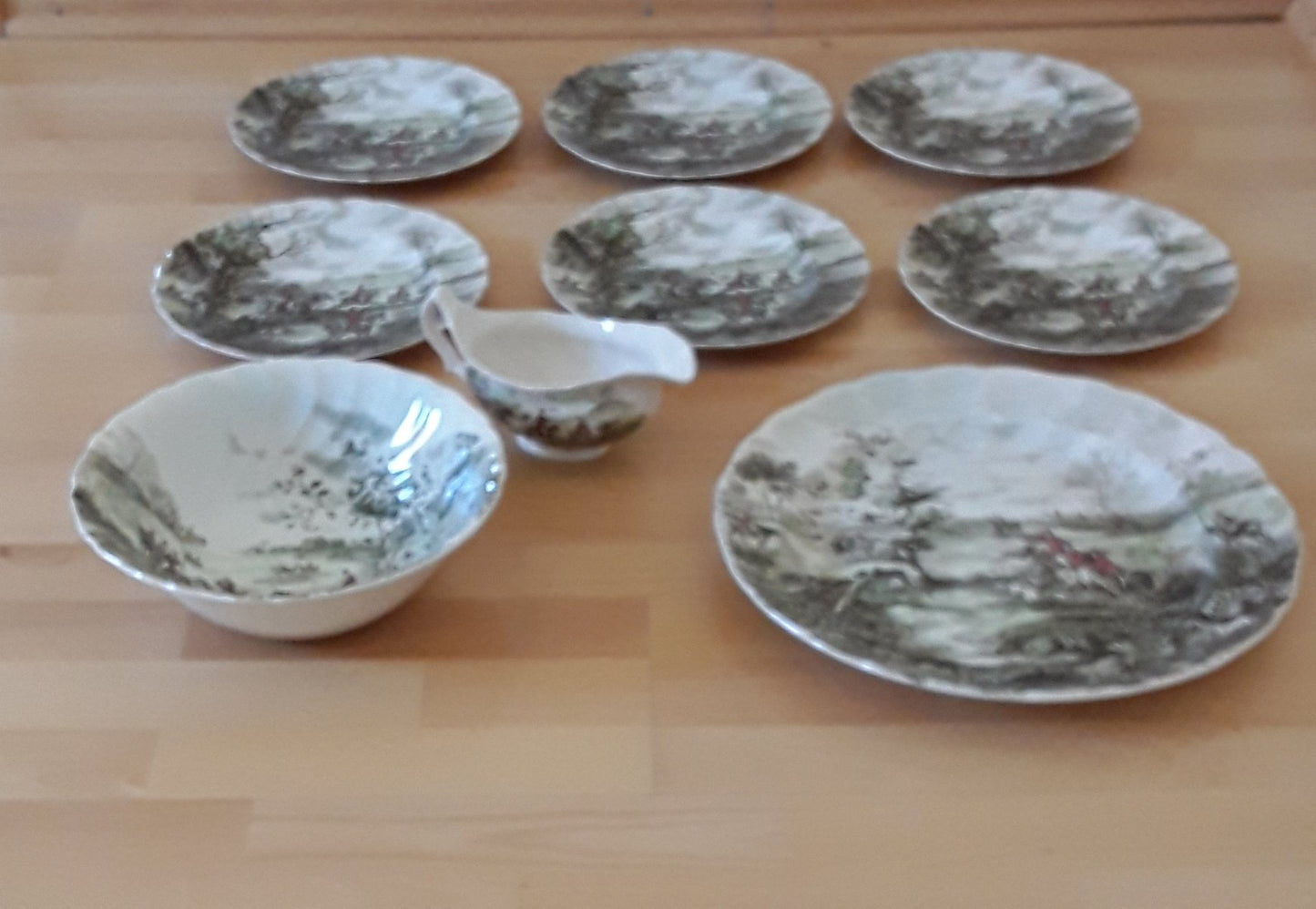 Vintage Englich Ceramic Dining Service Set by Johnson Bros, 1970s, Set of 9