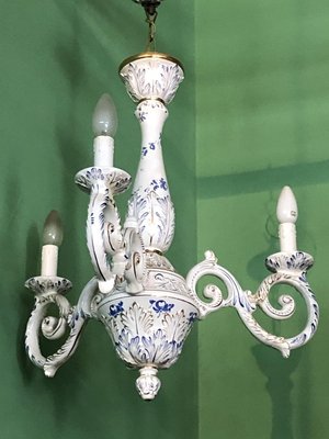 Vintage English Ceramic Chandelier-OLY-893977