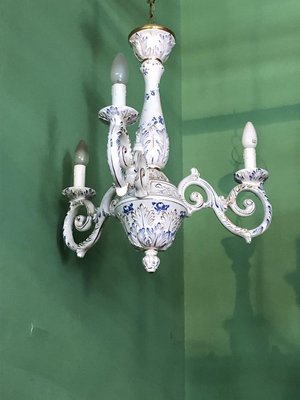 Vintage English Ceramic Chandelier-OLY-893977