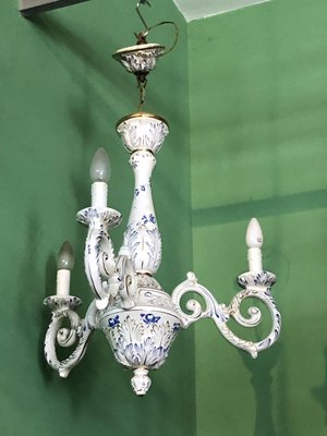 Vintage English Ceramic Chandelier-OLY-893977