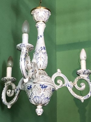 Vintage English Ceramic Chandelier-OLY-893977