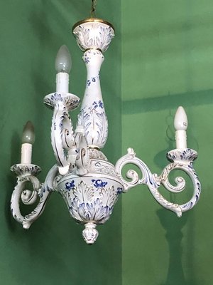 Vintage English Ceramic Chandelier-OLY-893977