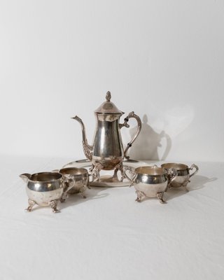 Vintage English Coffee Set, 1940s, Set of 6-HVJ-2041686