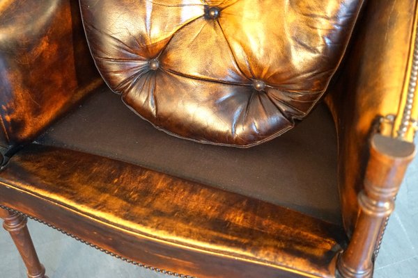 Vintage English Leather Armchairs in Cognac, Set of 2-CIP-2023692