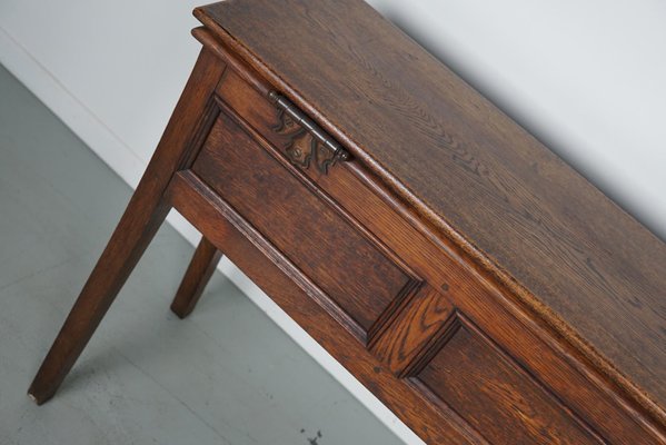 Vintage English Rustic Farmhouse Oak Side Table, 1950s-XO-1818832