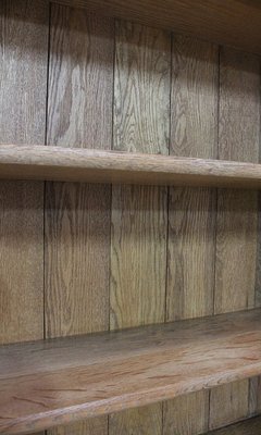 Vintage English Solid Blond Oak Wall Unit-RVK-581391