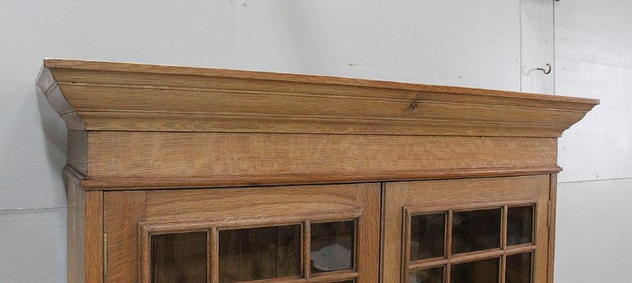 Vintage English Solid Blond Oak Wall Unit-RVK-581391