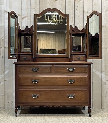 Vintage English Walnut Dresser-QYF-1118528