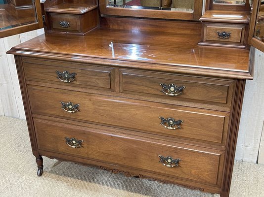 Vintage English Walnut Dresser-QYF-1118528